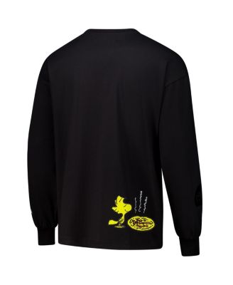 Men's Black Peanuts Drop Shoulder Long Sleeve T-Shirt