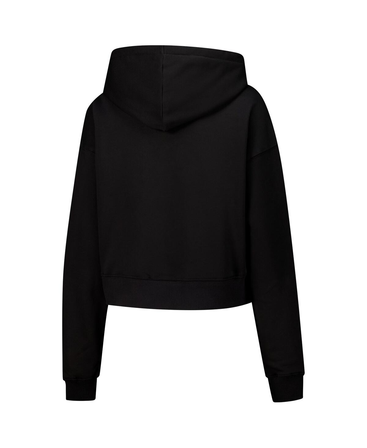 Freeze Max Women's Black Disney Minnie Mouse Cropped Pullover Hoodie In Black