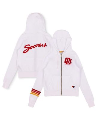 Aviator Nation - Men's and Women's White Oklahoma Sooners Tri-Blend Full-Zip Hoodie