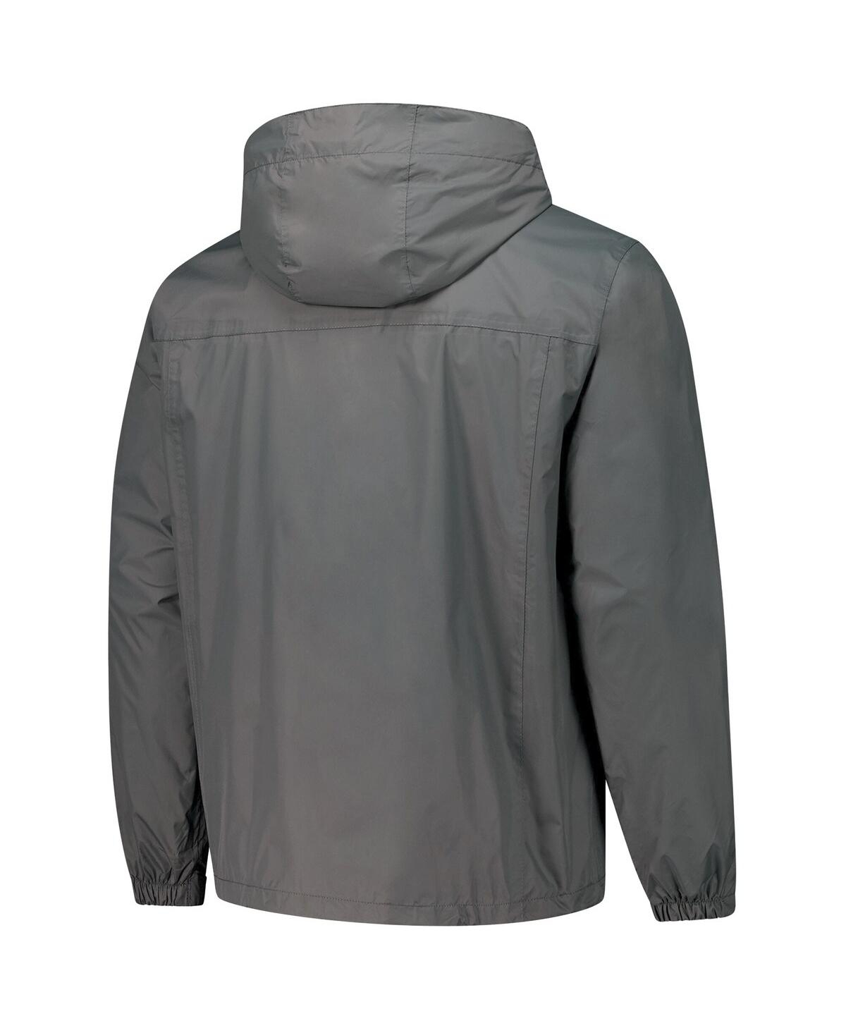 DUNBROOKE MEN'S GRAPHITE NEW YORK GIANTS TROPIC WATERPROOF PACKABLE FULL-ZIP HOODIE JACKET 