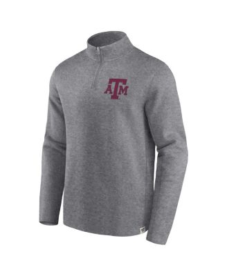Men's Heather Gray Texas A&M Aggies Vintage Fleece Quarter-Zip Jacket