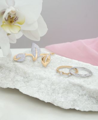 Diamond Mini Cluster Stack Band (1/6 ct. t.w.) in 10k White Gold, Created for Macy's