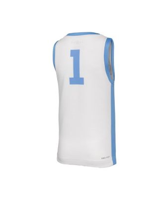 Big Boys and Girls 1 White North Carolina Tar Heels Retro Replica Basketball Jersey