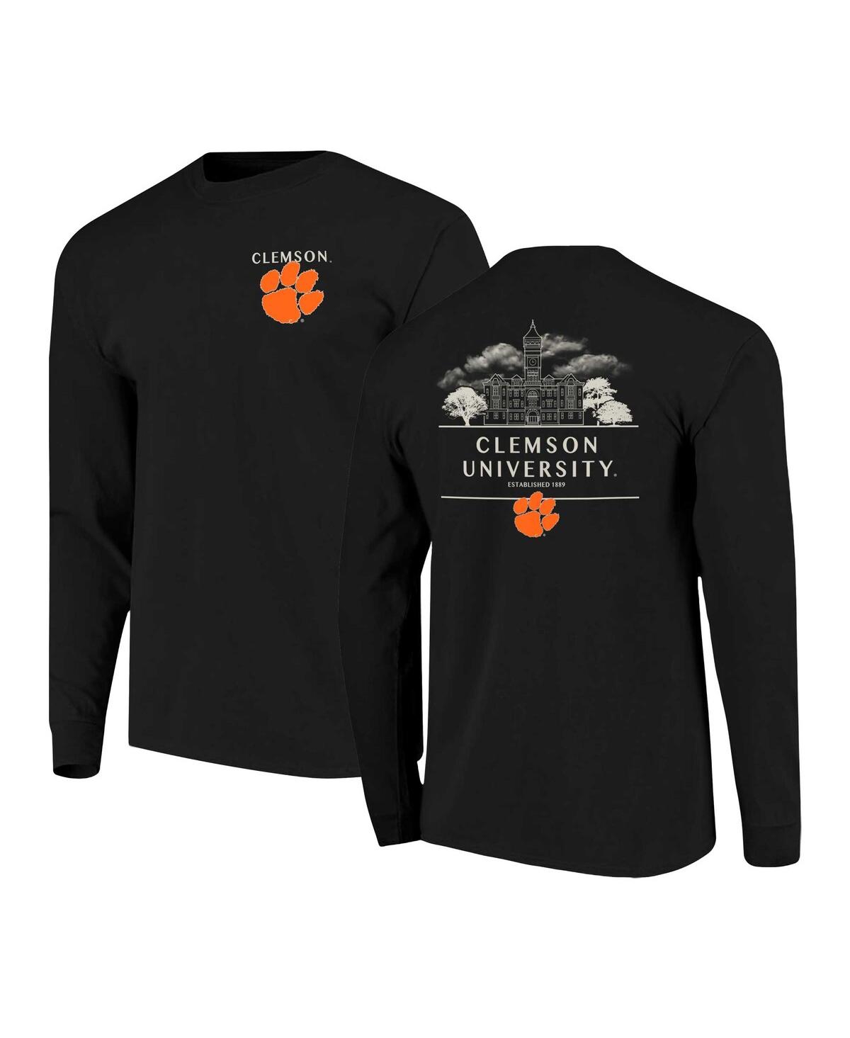 Image One Men's Black Clemson Tigers Comfort Colors Campus Nights Long Sleeve T-shirt In Black