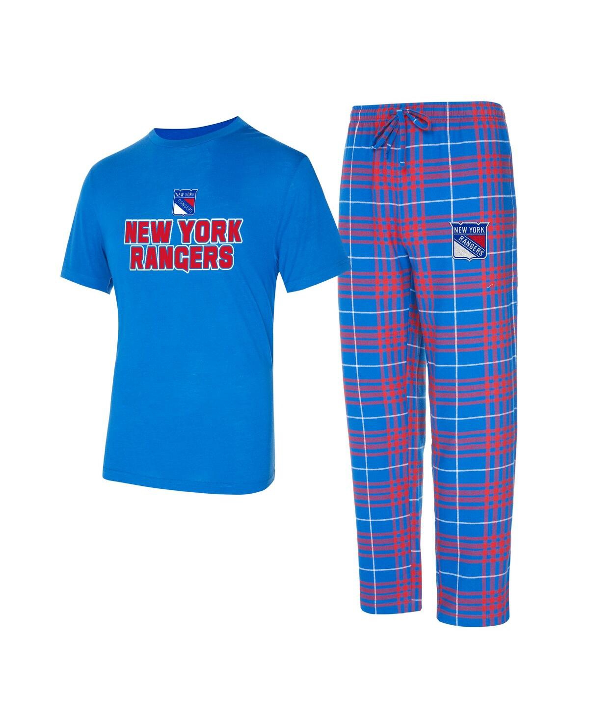 Concepts Sport Men's New York Rangers Vector T-shirt Pants Sleep Set In Blue,red