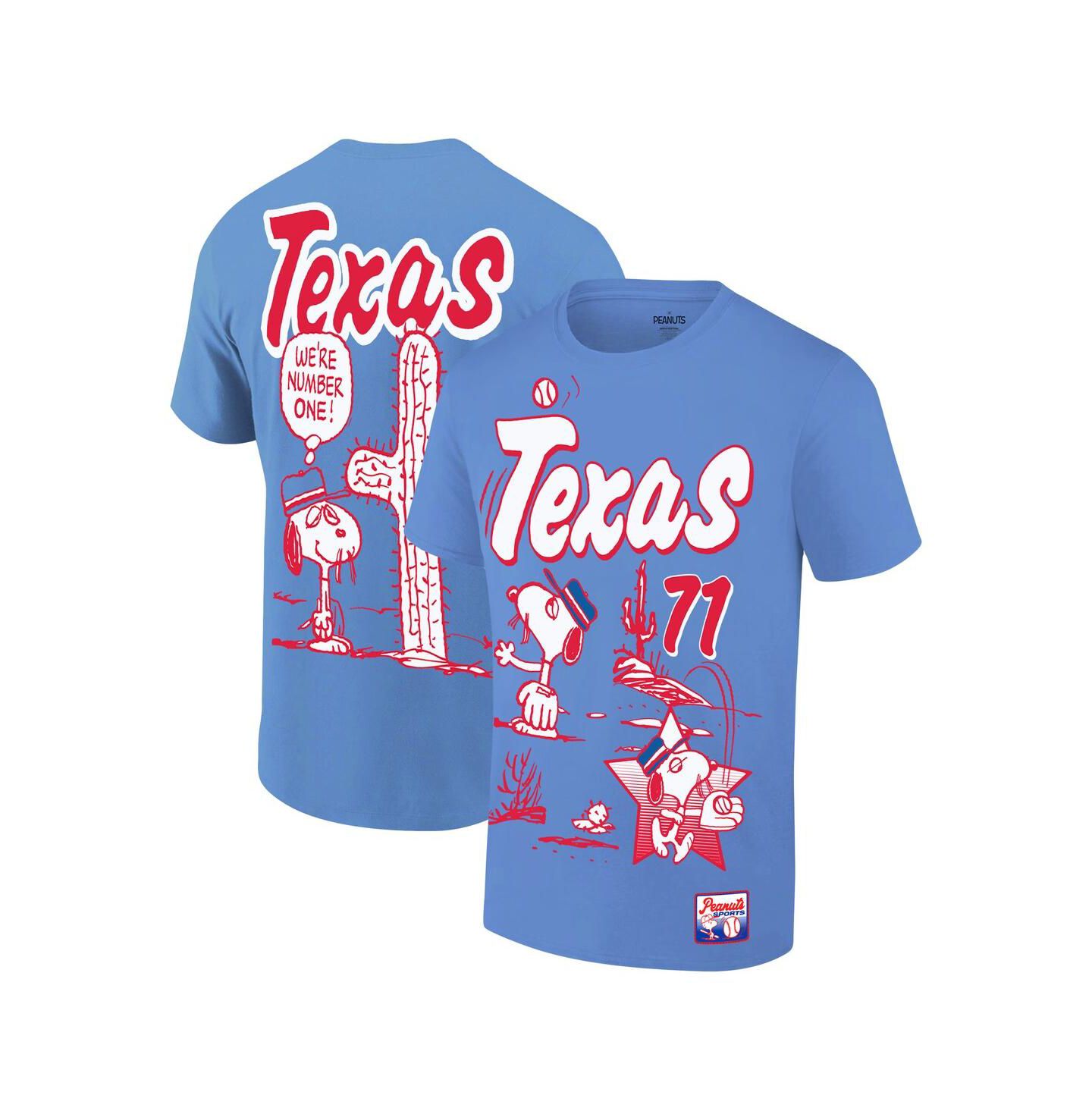 Мужская футболка Ripple Junction Royal Peanuts Texas Baseball — фото 1