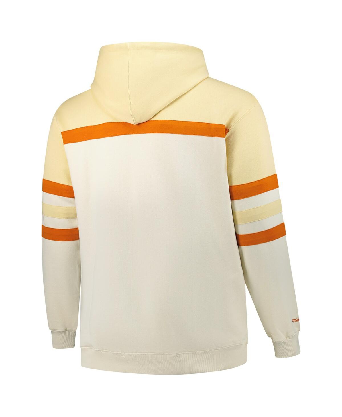 Mitchell & Ness Men's Cream Texas Longhorns Big Tall Head Coach Pullover Hoodie In Cream