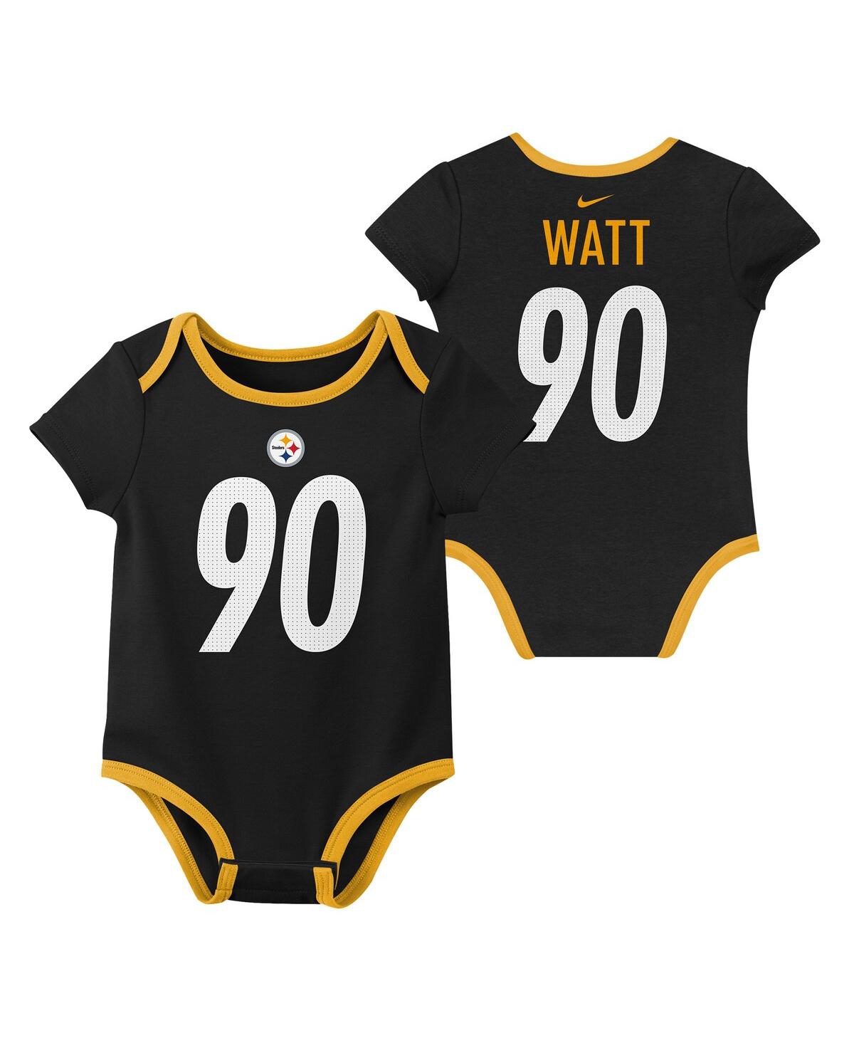 Nike Big Boys And Girls T.j. Watt Pittsburgh Steelers Name Number 3-pack Bodysuit Set In Black