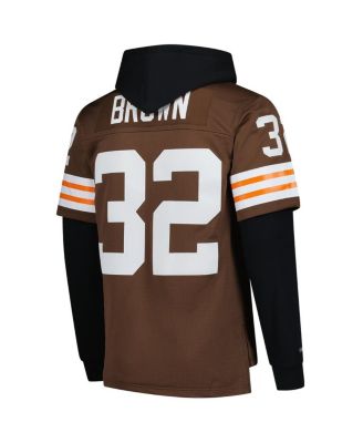 Men's Jim Brown Cleveland Browns Player Name Number Hoodie Legacy Jersey