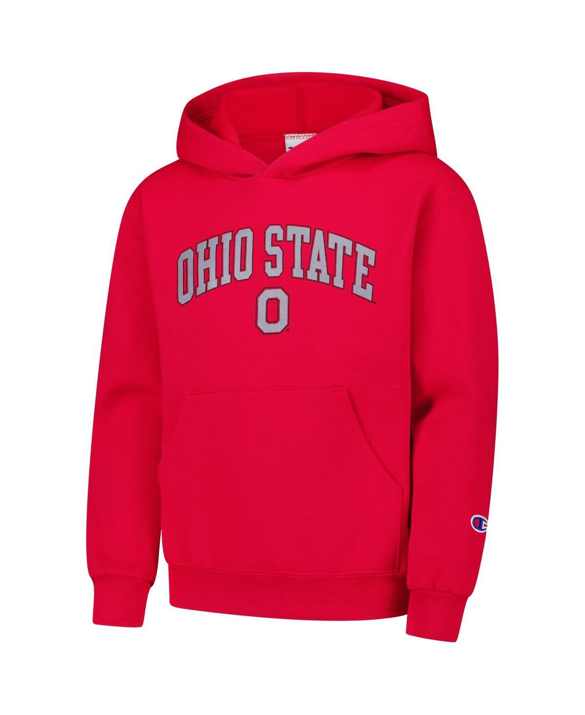 Champion Youth  Scarlet Ohio State Buckeyes Campus Pullover Hoodie In Scarlet