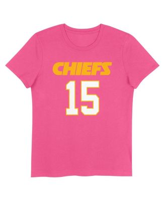 Big Girls Patrick Mahomes Pink Kansas City Chiefs Player Name Number T-Shirt