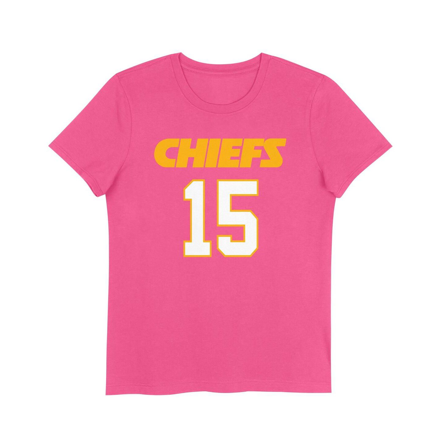 Футболка Nike Patrick Mahomes Pink Kansas City Chiefs Player Name & Number T-Shirt для девочек — фото 3