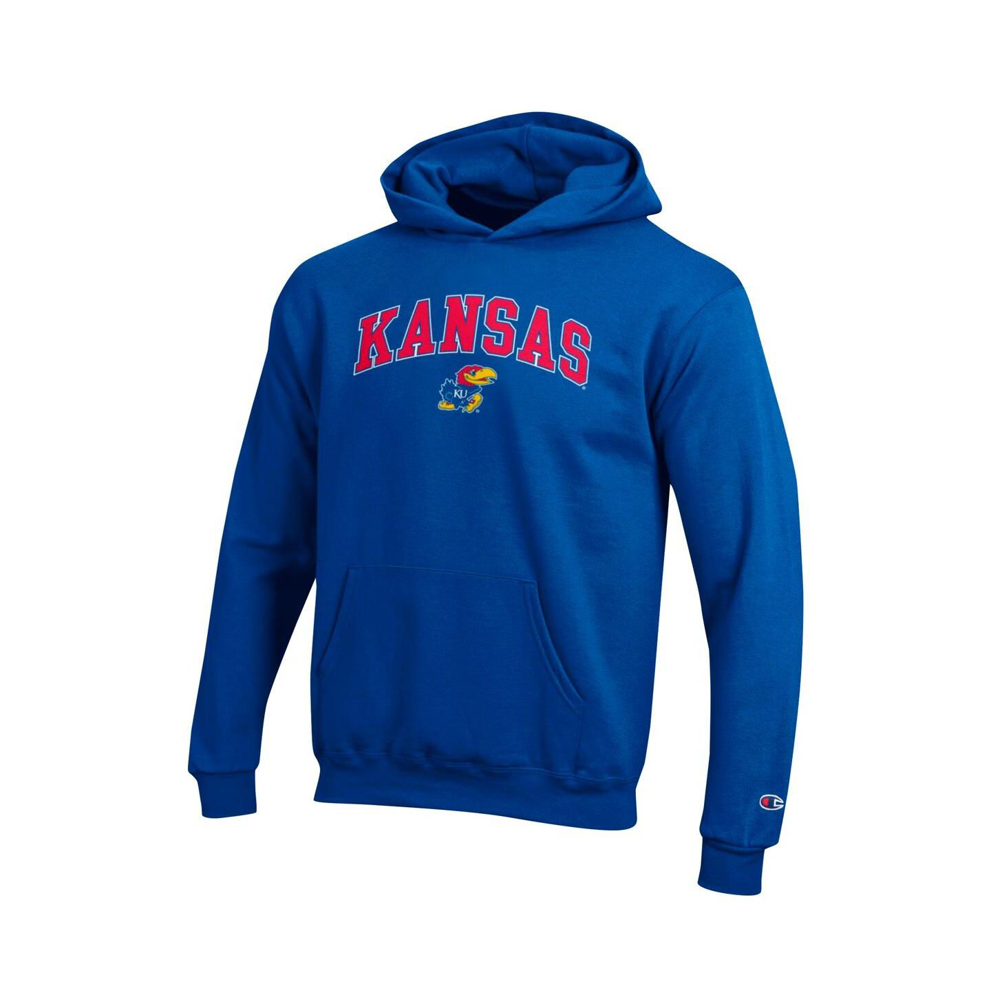 Детское худи Champion Royal Kansas Jayhawks Campus Pullover — фото 3