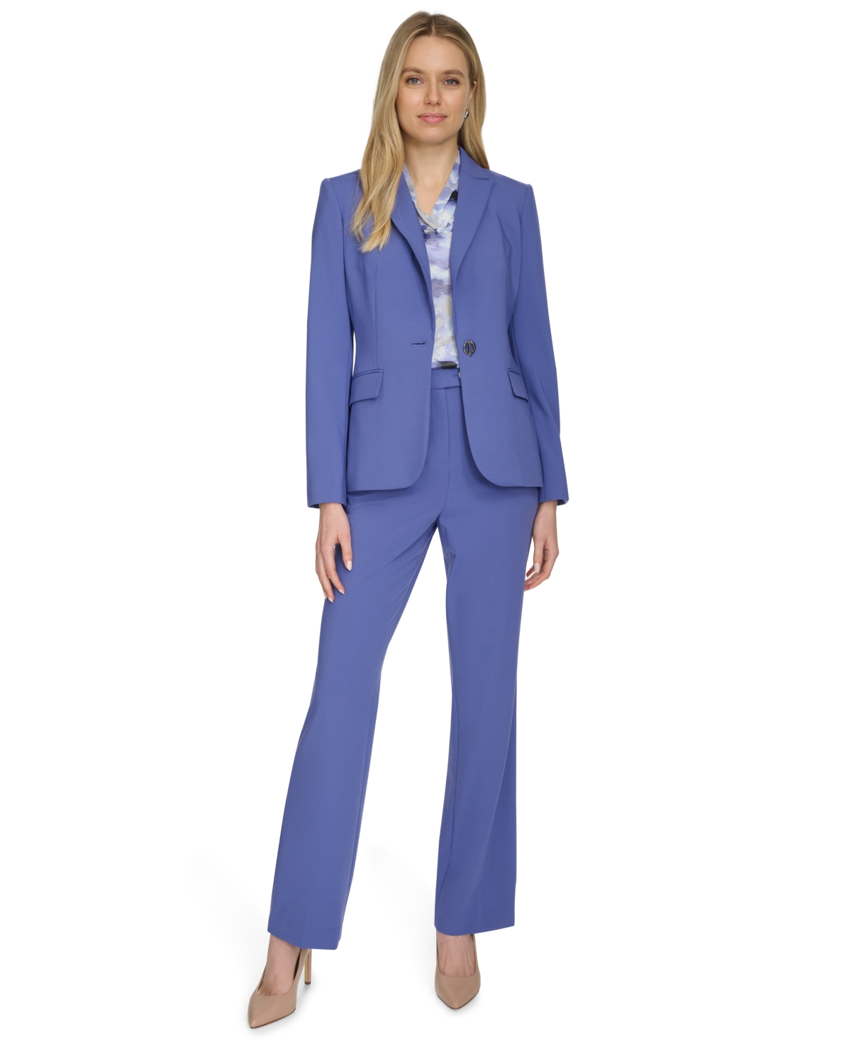 Calvin Klein Women's One-button Blazer In Future Dusk