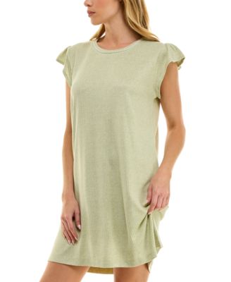 Women's Ruffled-Sleeve Short Sleepshirt