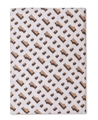 by Hugo Boss B Monogram 300 Thread Count Cotton Flat Sheet, Full/Queen