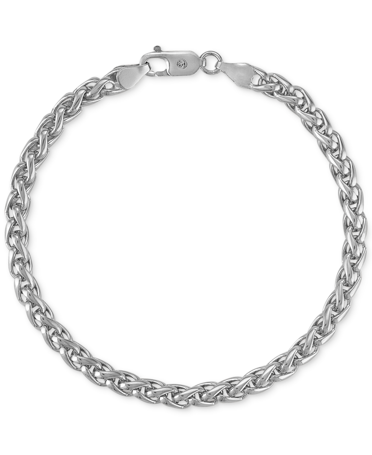 Shop Esquire Men's Jewelry 2-pc. Set Wheat Link Chain Necklace & Matching Bracelet, Set In Sterling Silver Or 14k Gold-plated S