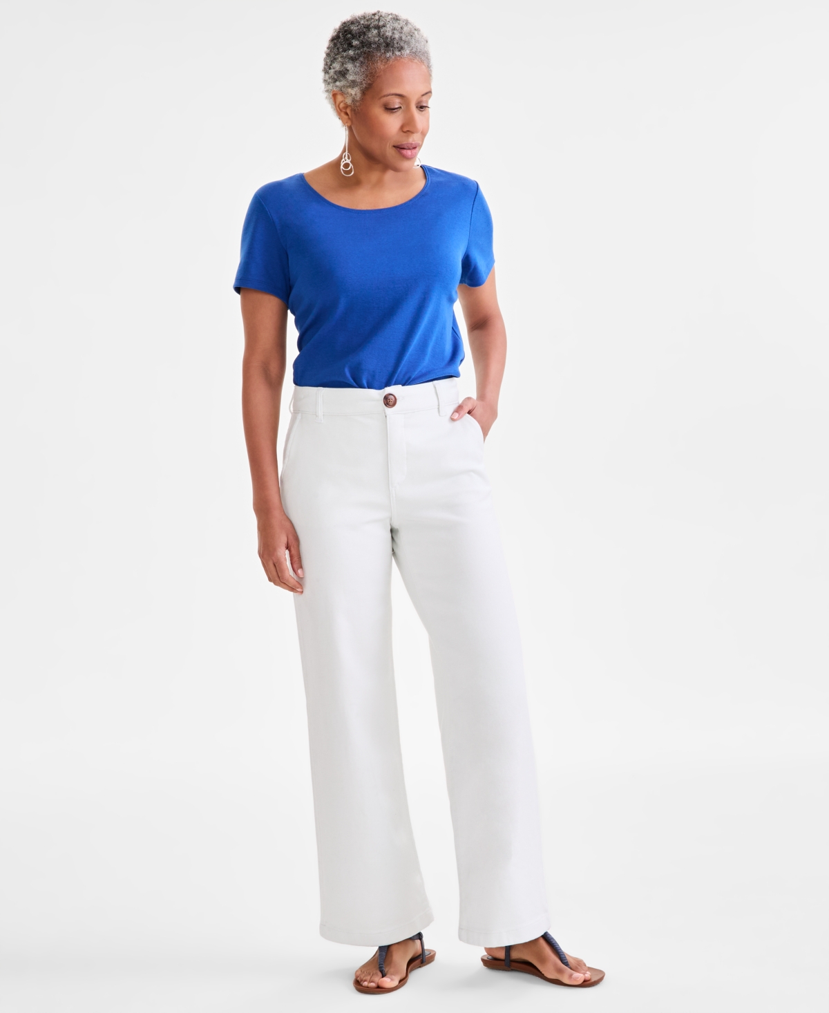 STYLE & CO WOMEN'S STRETCH MID-RISE WIDE-LEG PANTS, EXCLUSIVELY AT MACY'S 