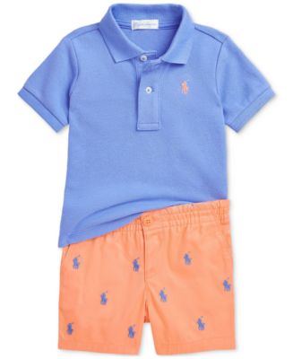 新品タグ付き！Ralph Lauren Babyショートオールセット Polo Ralph Lauren Baby Boys Polo Shirt & Chino Short Set - Macy's