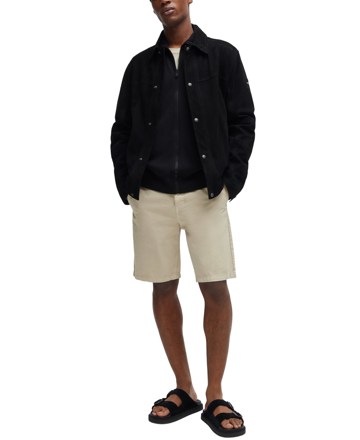 Hugo Boss Boss By  Men's Logo Badge Zip-up Jacket In Black