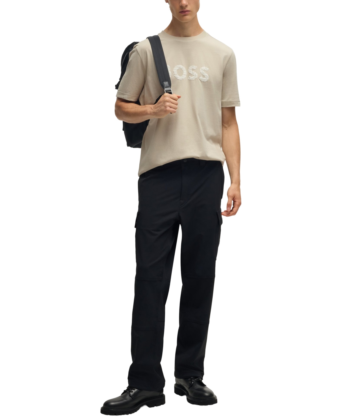 Hugo Boss Boss By  Men's Slim-fit Logo Print Shirt In Open Beige