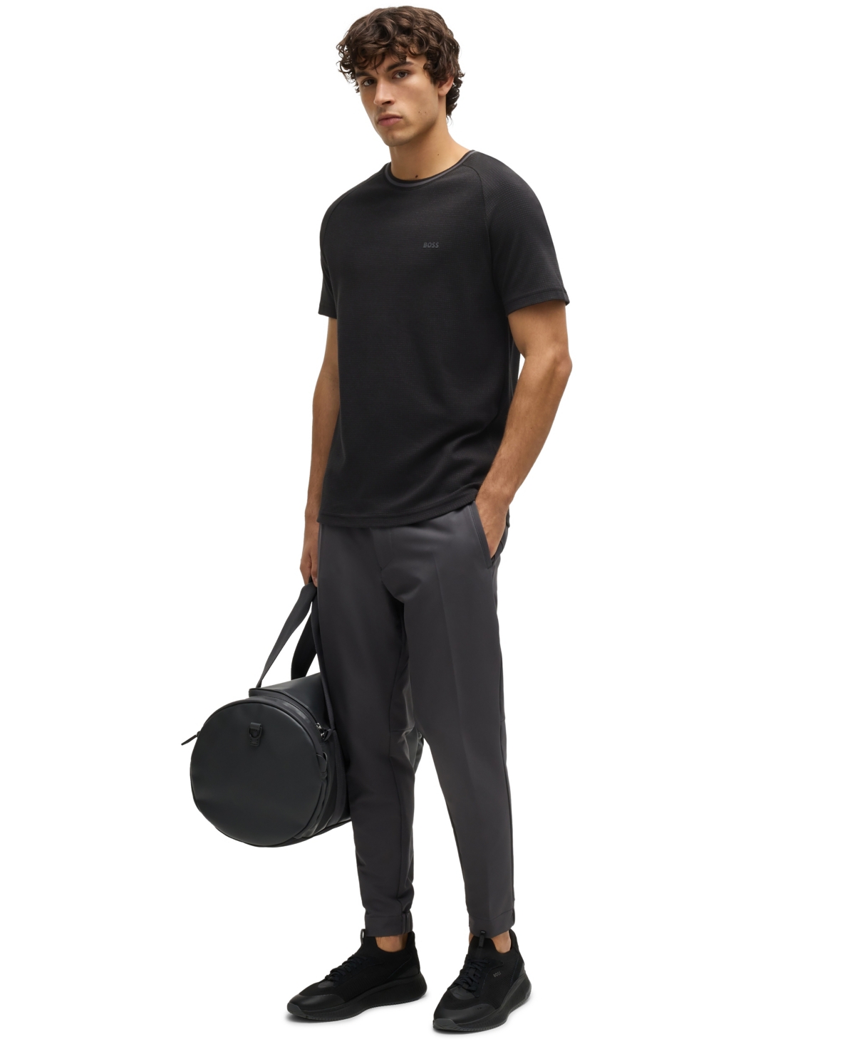 Hugo Boss Boss By  Men's Logo Detail Relaxed Fit T-shirt In Black