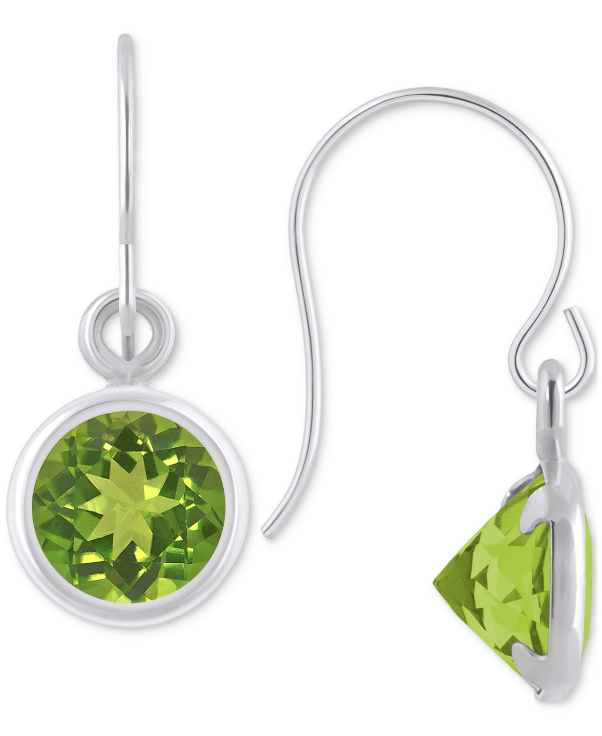 Macy's Created Sapphire Oval Stud Earrings (1-1/2 Ct. T.w.) In 10k Yellow Gold (also In Additional Gemstone In Peridot,white Gold