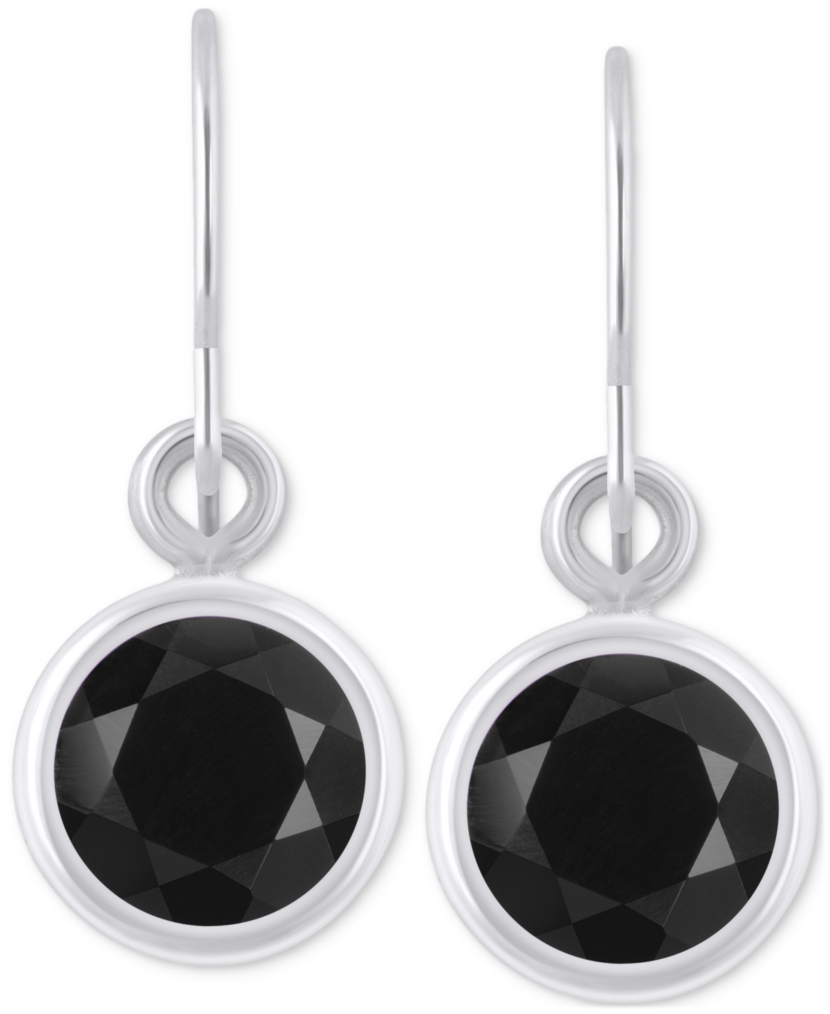 Macy's Created Sapphire Oval Stud Earrings (1-1/2 Ct. T.w.) In 10k Yellow Gold (also In Additional Gemstone In Onyx,white Gold