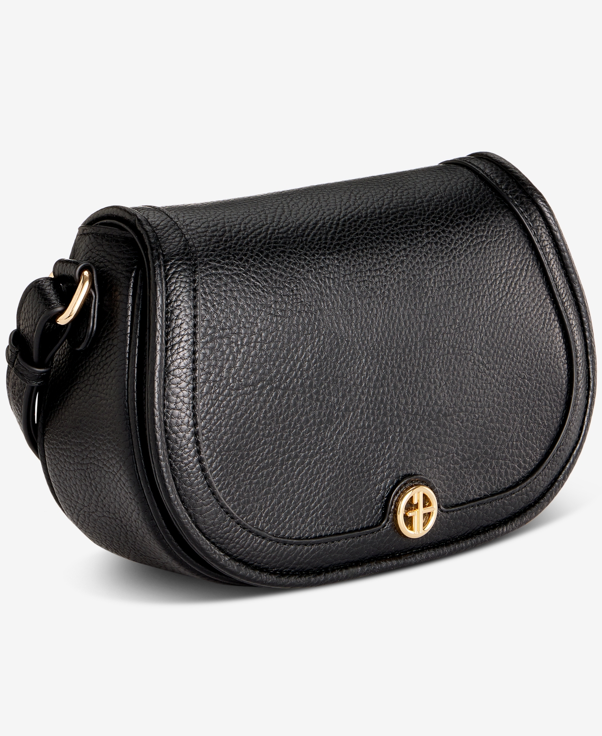 Macy's Pebbled Small Saddle Crossbody, Exclusively At  In Black