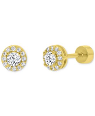 Macy's - Cubic Zirconia Stud Earrings (1/2 ct. t.w.) in 14k Gold-Plated Sterling Silver