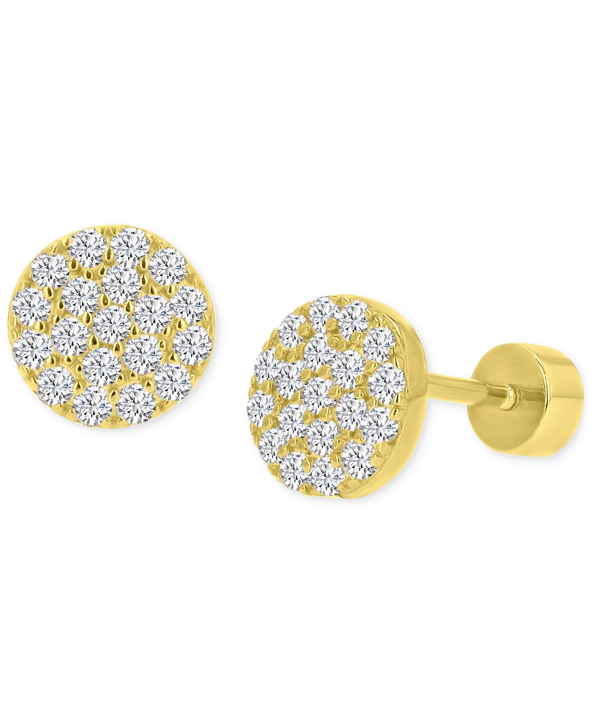 Macy's Cubic Zirconia Stud Earrings (3/4 Ct. T.w.) In 14k Gold-plated Sterling Silver In Gold