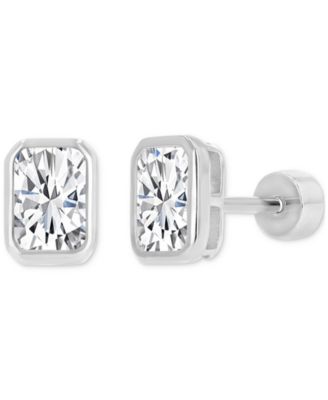 Cubic Zirconia Rectangle Stud Earrings (2-1/4 ct. t.w.) in 14k Gold-Plated Sterling Silver