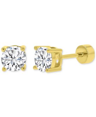 Cubic Zirconia Stud Earrings (1-1/2 ct. t.w.) in 14k Gold-Plated Sterling Silver