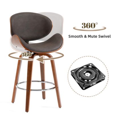 Bar Stools Set of 4, 28 Inches Modern Counter Height Bar Stools with High Back Metal Legs, Upholstered Tall Barstools for Kitchen Island, Cafe, Pub