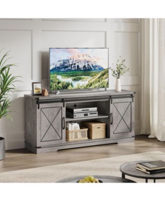 TV Stand for 65 Inch TV, Entertainment Center with Storage and Sliding Barn Doors