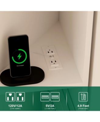 Corner Tv Stand for Tvs Up to 55 Inch with Power Outlet