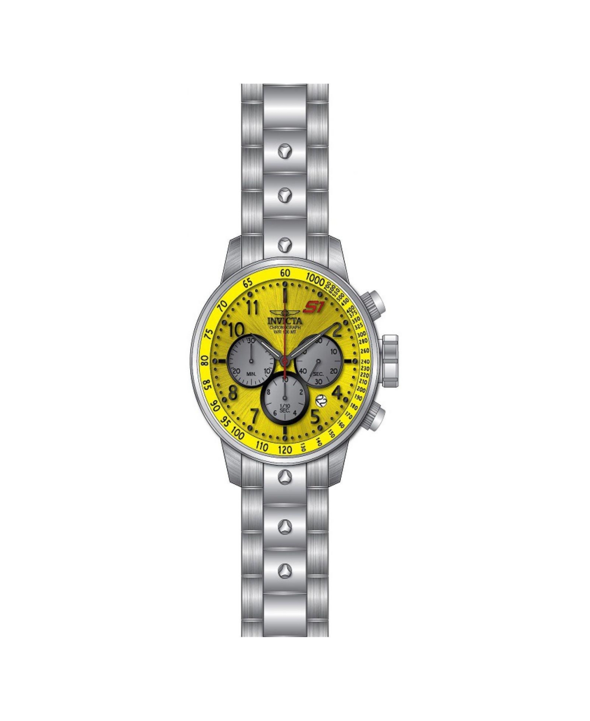 Invicta Men's 23085 S1 Rally Quartz Chronograph Yellow Dial Watch
