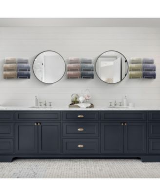 Set of 4 Wall-Mount Towel Rack - Great for Organizing Rolled Bath Towels, Washcloths, Linens (Holds 12