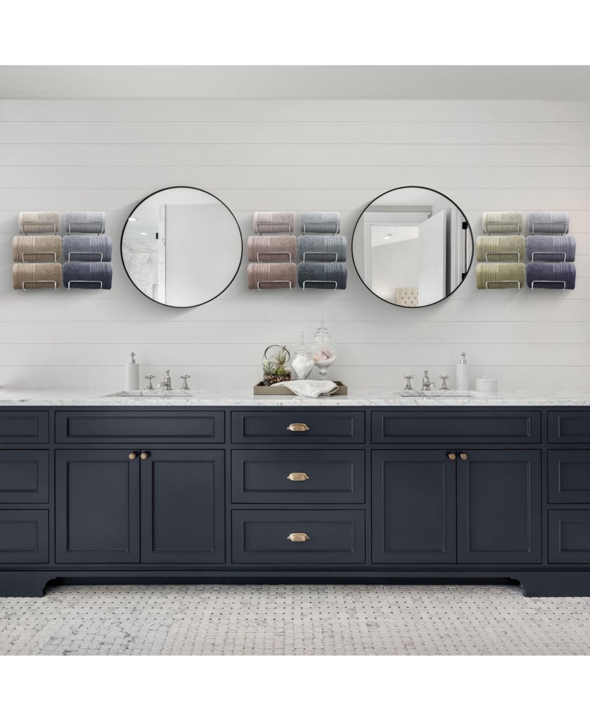 Sorbus Set of 4 Wall-Mount Towel Rack - Great for Organizing Rolled Bath Towels, Washcloths, Linens (Holds 12