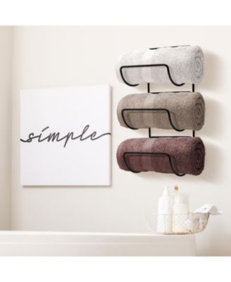 Set of 4 Wall-Mount Towel Rack - Great for Organizing Rolled Bath Towels, Washcloths, Linens (Holds 12