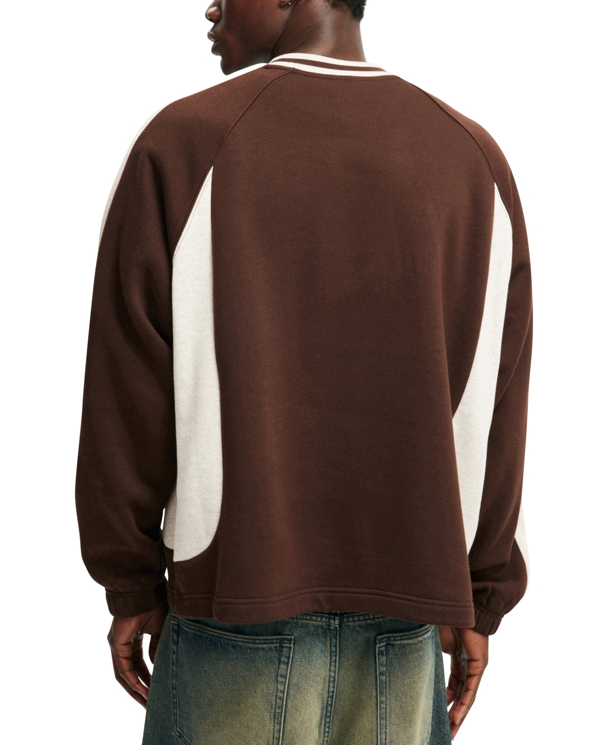 COTTON ON MEN'S GRAPHIC V-NECK FLEECE SWEATER 