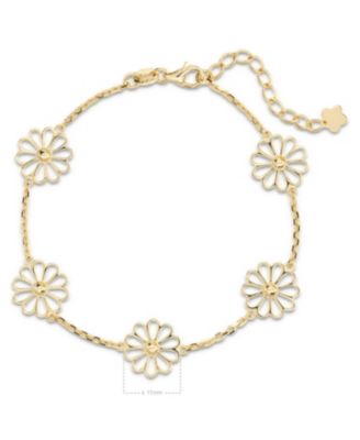Daisy Flower Chain Bracelet in , adj to , approx. 3.9 grams.