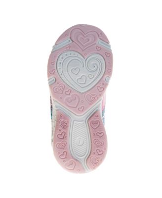 Toddler and Little Girls Stitch and Angel Hook and Loop Pull Tab Light Up Fashion Sneakers