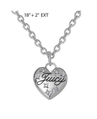 Silver-Tone Heart Pendant Necklace