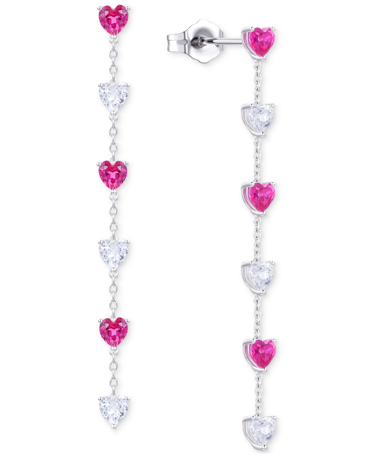 Macy's Lab Created Ruby (5-1/2 Ct. T.w.) & White Sapphire (5-1/2 Ct. T.w.) Heart Necklace, Bracelet & Earri In Ruby