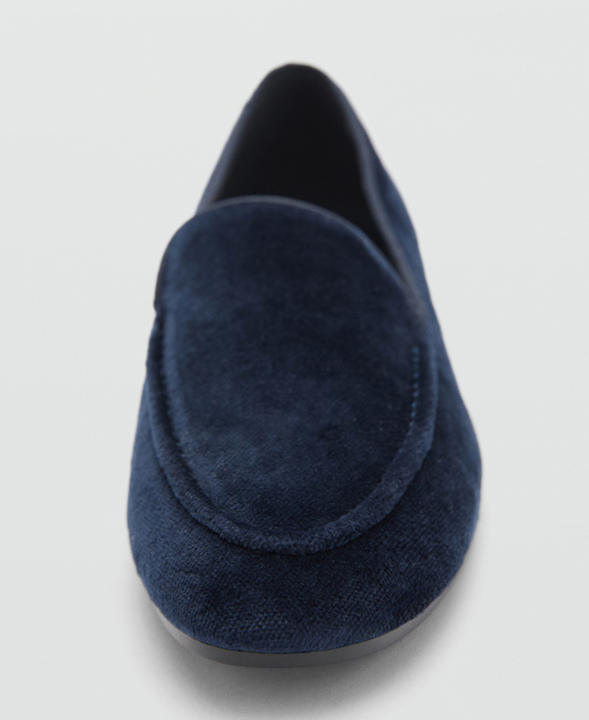 Mango Women's Slip-on Velvet Loafers In Blue
