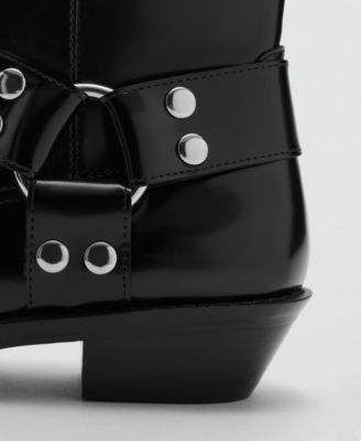 Women's Metallic Details Square Toe Boots