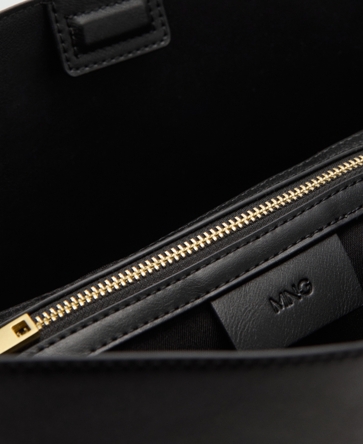 Mango Women's Metallic Detail Shopper Bag In Black