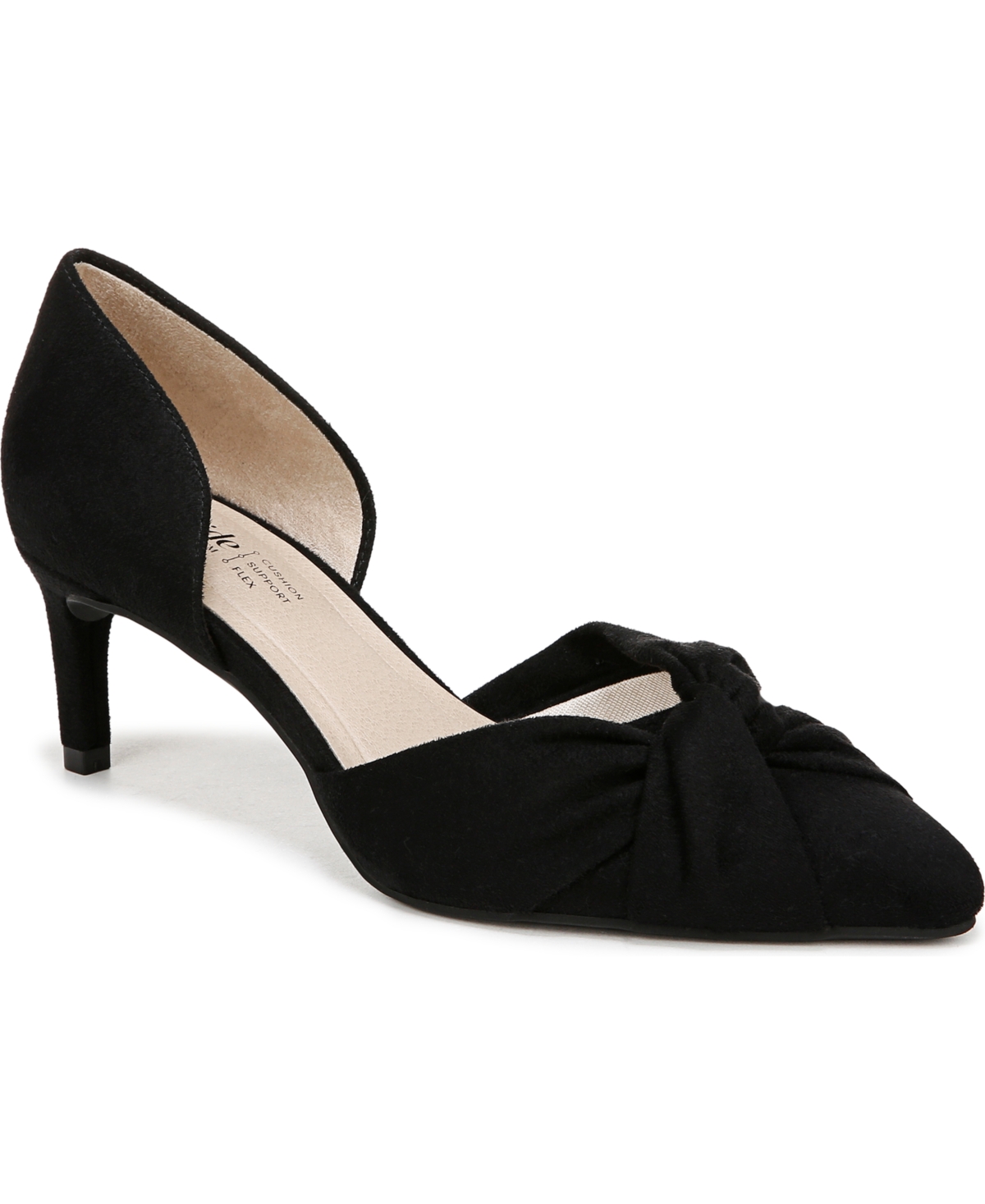 Shop Lifestride Women's Abby Pointed Toe Pumps In Black Microsuede