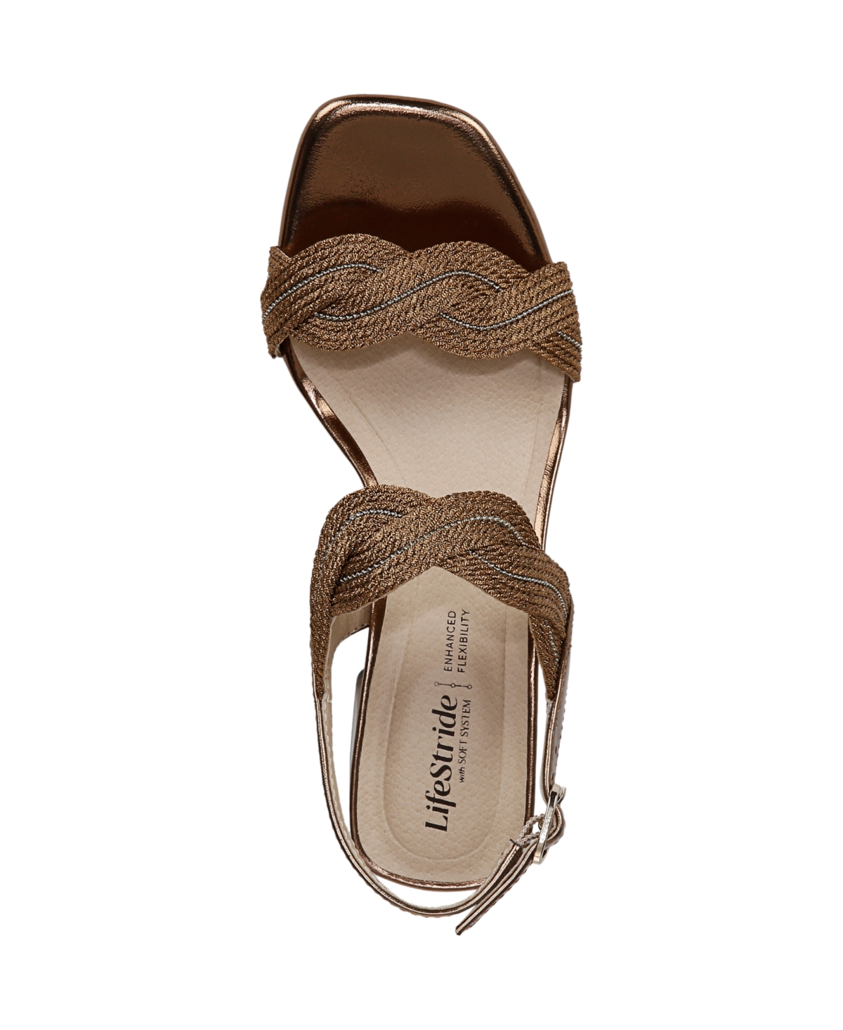 LIFESTRIDE WOMEN'S CHARNELLE ANGLED BLOCK HEEL SQUARE OPEN TOE SLINGBACK DRESS SANDALS 